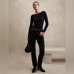 NWT Banana Republic Black Straight Leg Jeans 28L